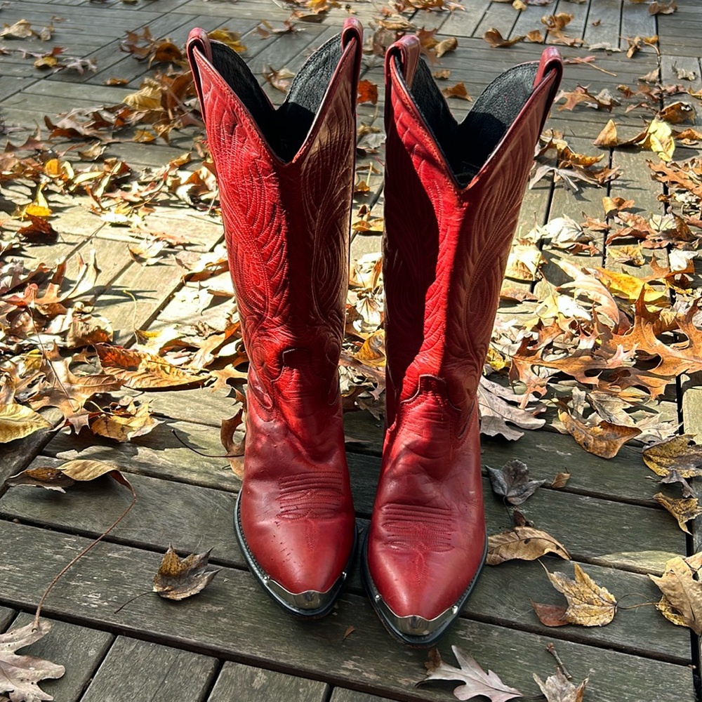 Red cowboy boots